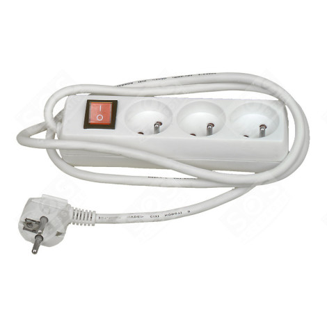 PRISE MULT.BLANC+CORD.+ INTERRUPT3X16A. 1.5 M ÉLECTRICITÉ, DOMOTIQUE - 48014