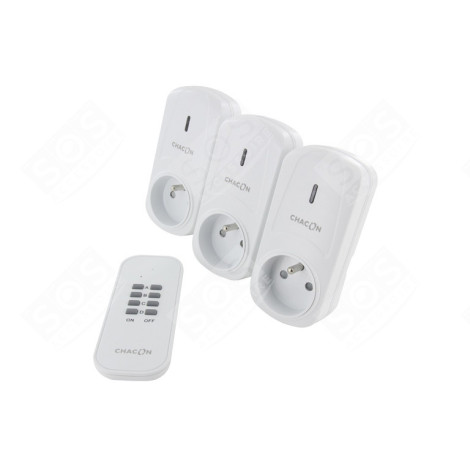 SET DE 3 PRISES ON/OFF+ TÉLÉCOMMANDE (2000W - FR) D'ORIGINE ÉLECTRICITÉ, DOMOTIQUE - 54663