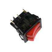 Interrupteur double lum.rouge 6 cont.16a 26x21 mm