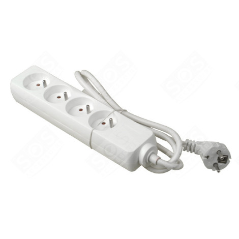 PRISE MULT+CORDON 4X16A RECTANG. BLANC 1.5M ÉLECTRICITÉ, DOMOTIQUE - 44012