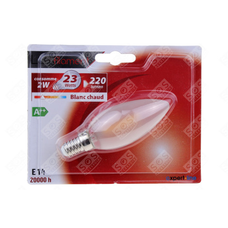 LED CLASSIC BOUGIE FILAMENT DEPOLIE 2 W. E14 D'ORIGINE LUMINAIRE - 494929