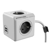 Powercube 3 x 16a + 2 x usb 2.0 a blanc/gris d'origine