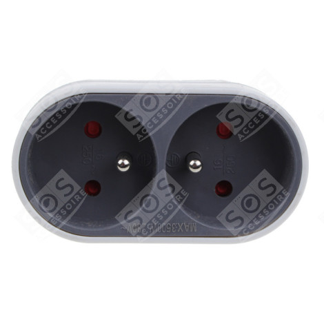 DOMINO DESIGN 2 X 16A GRIS/BLANC D'ORIGINE ÉLECTRICITÉ, DOMOTIQUE - 48822