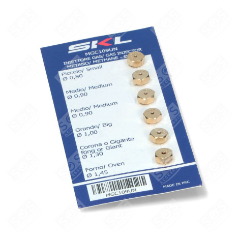 KIT INJECTEUR GAZ METHANE 6 MB FOUR, CUISINIÈRE - MGC109UN