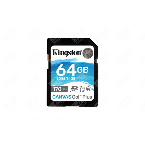 KINGSTON TECHNOLOGY CANVAS GO! PLUS FLASH MEMORY 64 GB 170MB/S SD UHS-I KLASSE 10 INFORMATIQUE - KSTSDG364GB
