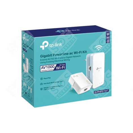 TP-LINK TL-WPA7517 KIT POWERLINE ADAPTATEUR RESEAU 1000 MBIT/S ETHERNET LAN WIFI BLANC INFORMATIQUE - TPLTLWPA7517KIT