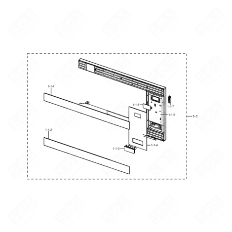 ENSEMBLE BANDEAU DE COMMANDE (REPÈRE 1-1) FOUR MICRO-ONDES - DE94-03917C