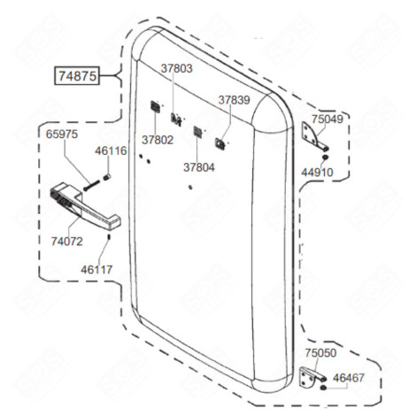 PORTE COMPLÈTE (ROUGE) FRIGO, RÉFRIGÉRATEUR, CONGÉLATEUR - 696135965
