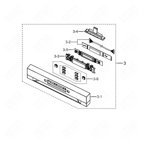 COUVERCLE BANDEAU (REPÈRE 3-1) LAVE-VAISSELLE - DD81-02516C