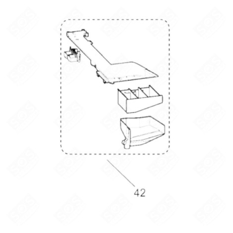 ROT. DISPENSER ASM 535 WDSH.PI D'ORIGINE MACHINE À LAVER, LAVE-LINGE - C00770419