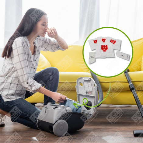 LOT DE 7 BOÎTES DE 4 SACS À POUSSIÈRE SYNTHÉTIQUES FJM COMPATIBLES