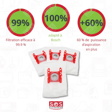 LOT DE 5 BOÎTES DE 4 SACS TYPE G 270 X 60 MM