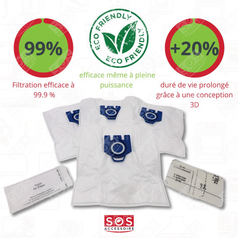 LOT DE 8 SACS À POUSSIÈRE GN COMPATIBLES X4 ET 2 FILTRES ASPIRATEUR - 12281680