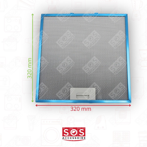 FILTRE MÉTAL ANTIGRAISSES 320X320MM HOTTE - 481248058144, GF02HA/B