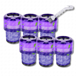 Lot de 6 Filtres Hepa compatible V11 V12 V15 avec brosse de nettoyage