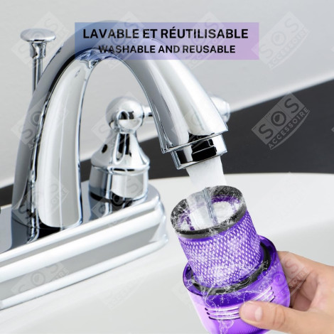 LOT DE 7 FILTRES HEPA COMPATIBLE V11 V12 V15  AVEC BROSSE DE NETTOYAGE ASPIRATEUR - 970013-02, 970013-02