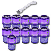 Lot de 11 Filtres Hepa compatible V11 V12 V15 avec brosse de nettoyage