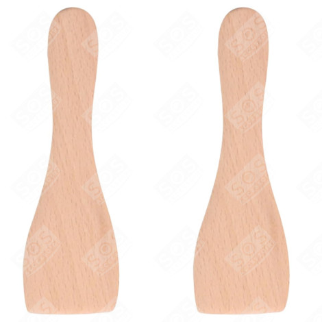 LOT DE 2 PELLES EN BOIS POUR POÊLON, SPATULES RACLETTE  RACLETTE, GRIL, WOK - AS306003