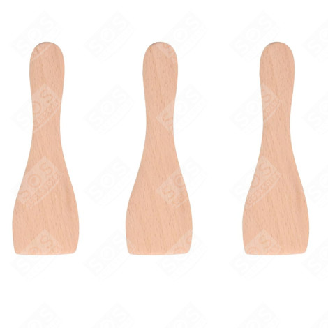 LOT DE 3 PELLES EN BOIS POUR POÊLON, SPATULES RACLETTE  RACLETTE, GRIL, WOK - AS306003