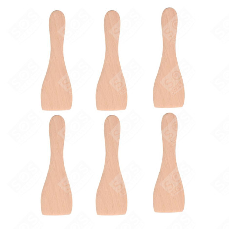 LOT DE 6 PELLES EN BOIS POUR POÊLON, SPATULES RACLETTE 