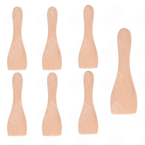 LOT DE 7 PELLES EN BOIS POUR POÊLON, SPATULES RACLETTE 