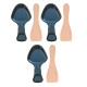 LOT DE 3 COUPELLES À RACLETTE ET 3 PELLES EN BOIS POUR POÊLON, SPATULE RACLETTE RACLETTE, GRIL, WOK - AS306001, AS306003