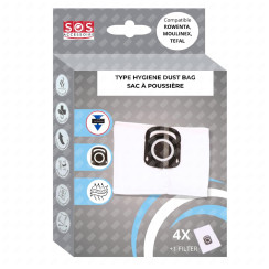 Boîte de 4 sacs + 1 filtre HYGIENE+