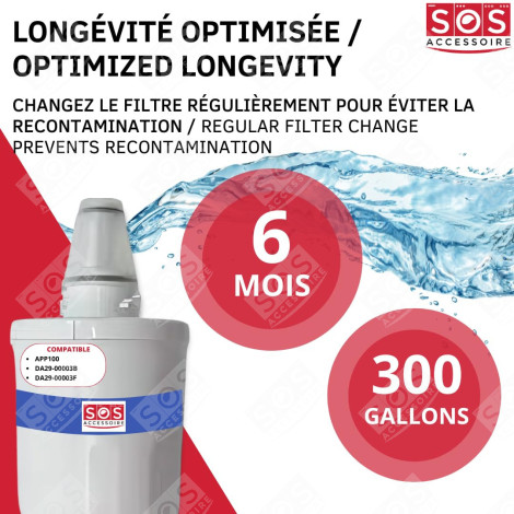 LOT DE 8 FILTRES À EAU AQUAPURE / APP100 FRIGO, RÉFRIGÉRATEUR, CONGÉLATEUR - 484000000513, DA29-00003G