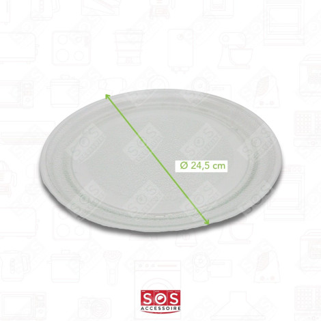PLATEAU MICRO ONDE EN VERRE DIA245MM (SANS ERGOT CENTRAL) FOUR MICRO-ONDES - 3390W1G005D