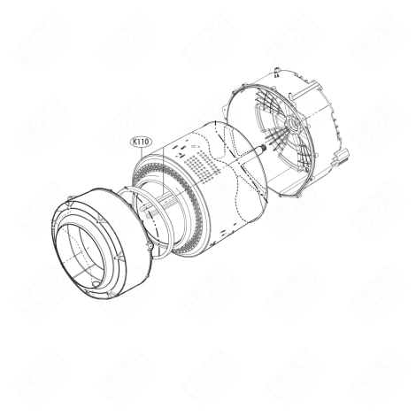 TAMBOUR (REPÈRE K110) MACHINE À LAVER, LAVE-LINGE - AJQ33587707, AJQ33587719