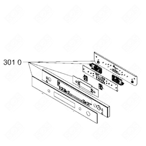 PANNEAU DE COMMANDE MINI2 VBL 443 FOUR MICRO-ONDES - 481010788186