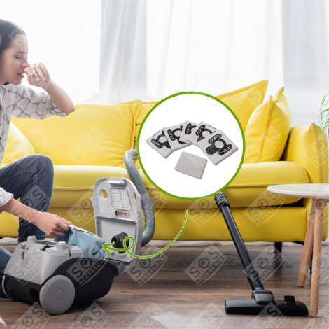 BOITE DE 5 SACS MENALUX 1000 D'ORIGINE ASPIRATEUR - 9090108011, 9001961326