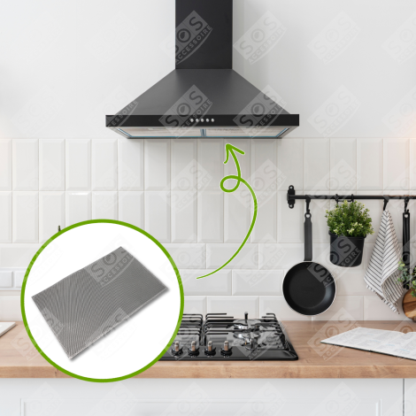 FILTRE MÉTAL ANTI GRAISSE (À L'UNITÉ)   445X290X2,5 MM HOTTE - 00460117