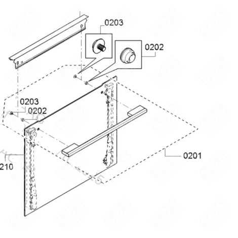 VITRE DE FAÇADE (REPÈRE 210) FOUR, CUISINIÈRE - 20006494