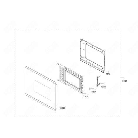 PORTE COMPLÈTE FOUR MICRO-ONDES - 20005767