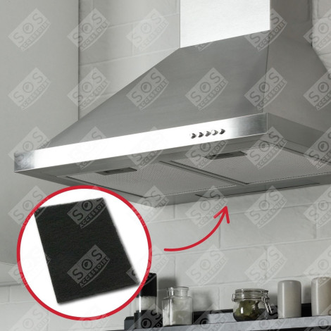 LOT DE 2 FILTRES CHARBON (AVEC TIGES DE FIXATION) HOTTE - 74X4121