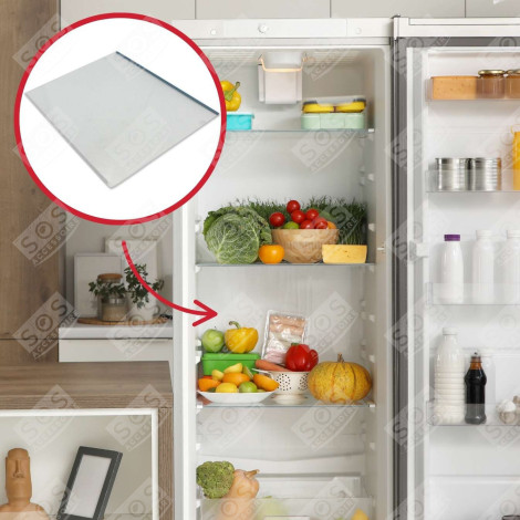 CLAYETTE, ÉTAGÈRE COMPLÈTE EN VERRE DE DESSUS DE BAC À LÉGUMES 478X391 MM FRIGO, RÉFRIGÉRATEUR, CONGÉLATEUR - 7276114