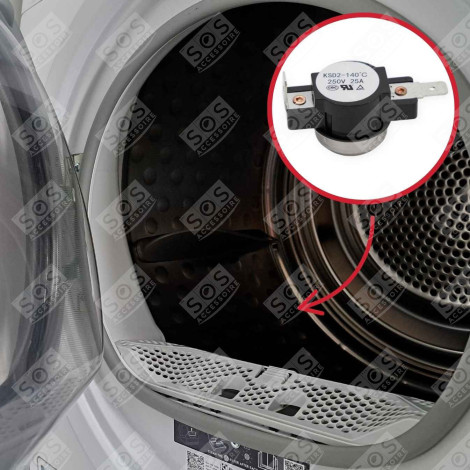 THERMOSTAT KLIXON NC140D COMPATIBLE SÈCHE-LINGE - 6671890, 2910982