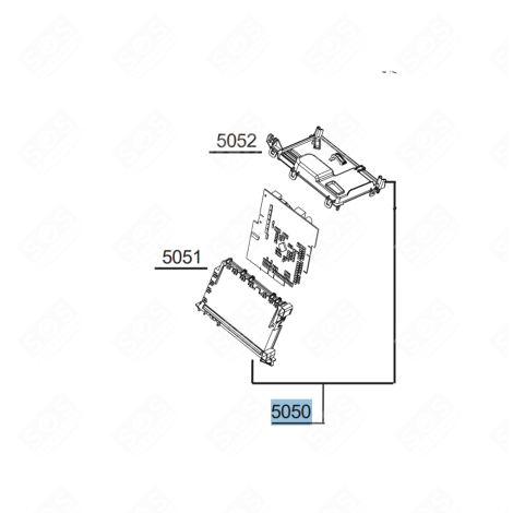CARTE ÉLECTRONIQUE, MODULE DE COMMANDE (REPÈRE 5050) LAVE-VAISSELLE - 1519802750, C00909888