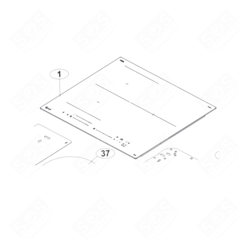 PLQUE, DESSUS VITROCÉRAMIQUE PLAQUE DE CUISSON - EBZ64610858