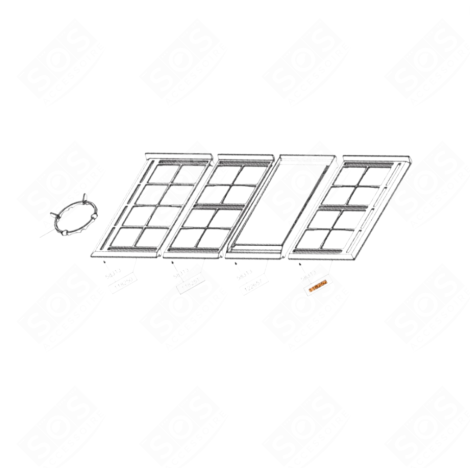 ENSEMBLE GRILLE LATÉRALE (REPÈRE 118252) FOUR, CUISINIÈRE - 694092472