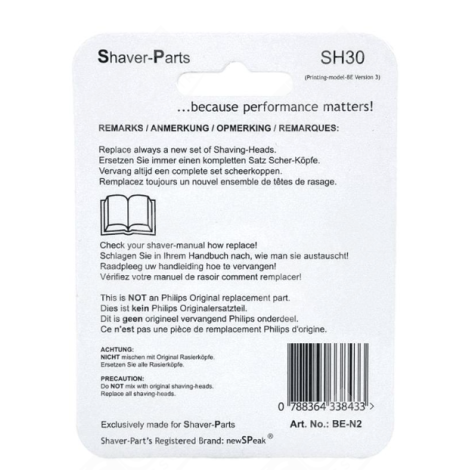 TETES RASOIR SH30 RASOIR, TONDEUSE - SH3050