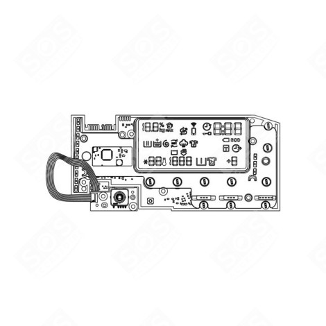 CARTE ÉLECTRONIQUE, MODULE D'AFFICHAGE D'ORIGINE MACHINE À LAVER, LAVE-LINGE - 14003710836