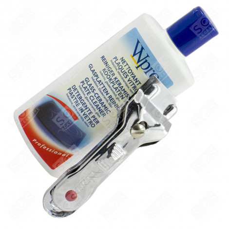 KIT VITROCÉRAMIQUE COMPRENANT 1 CRÈME NETTOYANTE VITRO 250 ML (VTC101) + 1 GRATTOIR (SCR200) + 10 LAMES (LGV009) PLAQUE DE CUISSON - 481281729989