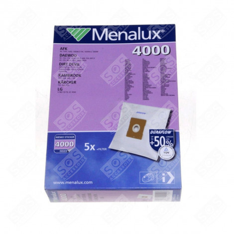 BOÎTE DE 5 SACS + 1 MICRO FILTRE À DÉCOUPER ASPIRATEUR - 9001961318