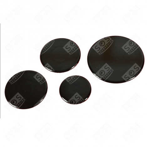 LOT DE 4 CHAPEAUX DE BRULEUR D'ORIGINE PLAQUE DE CUISSON - C00052931, C00052932