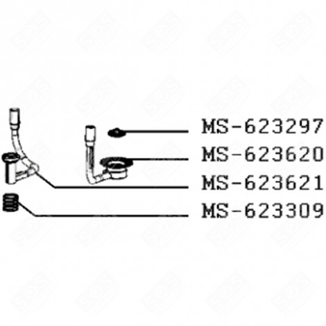 TUYAU DE DÉBITMÈTRE (REPÈRE MS-623621) CAFETIÈRE, MACHINE À CAFÉ - MS-623621, MS-624416