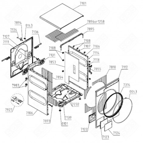 COUVERCLE FILTRE (REPÈRE 7124) LAVE-LINGE - 559500