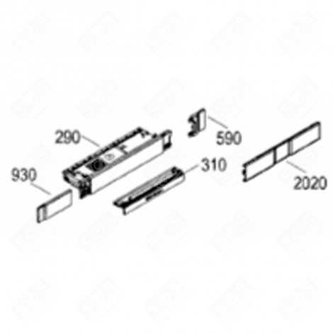 RECOUVREMENT FAÇADE GRIS (REPÈRE 2020) FRIGO, RÉFRIGÉRATEUR, CONGÉLATEUR - 7420416