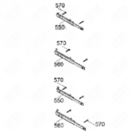 RAIL TÉLESCOPIQUE (REPÈRE 5460) FRIGO, RÉFRIGÉRATEUR, CONGÉLATEUR - 7890066